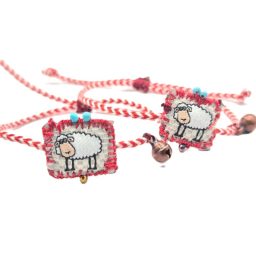 Υφασμάτινο βραχιόλι-μαρτάκι προβατάκι