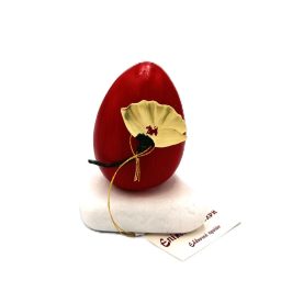 Αυγό κόκκινο κεραμικό με παπαρούνα