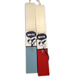 Λαμπάδα πλακέ με σκυλάκι WOOF