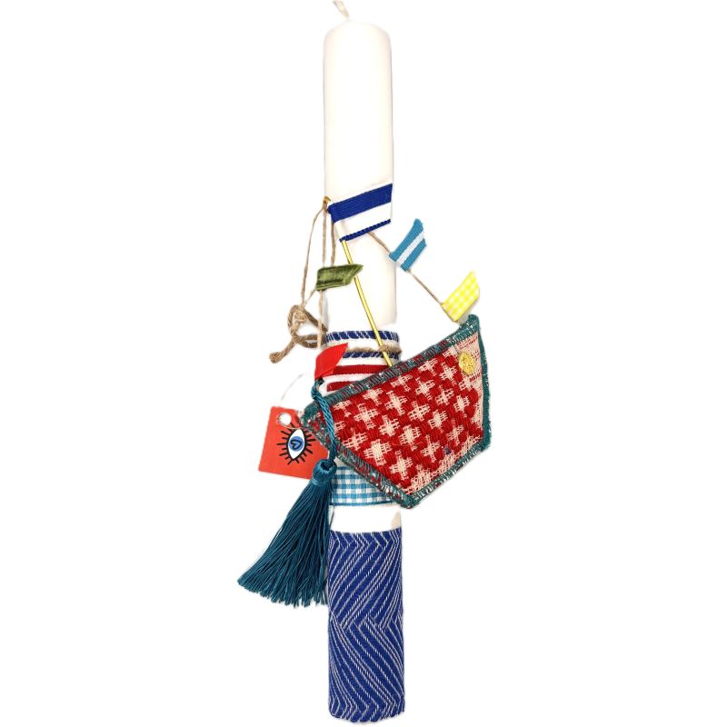 Λαμπάδα με υφαντό καραβάκι - Image 3