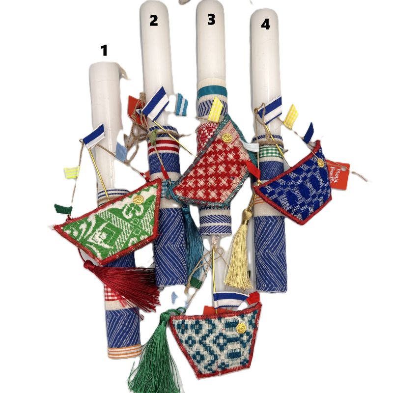 Λαμπάδα με υφαντό καραβάκι