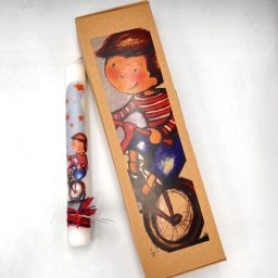 Λαμπάδα χειροποίητη αγοράκι ποδήλατο (216)