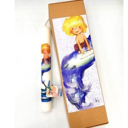 Λαμπάδα χειροποίητη Αγόρι Surf (599)