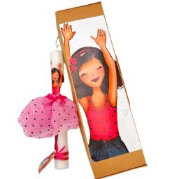 Λαμπάδα χειροποίητη με φόρεμα (731)