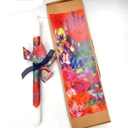 Λαμπάδα χειροποίητη με ξύλινο καραβάκι (865)