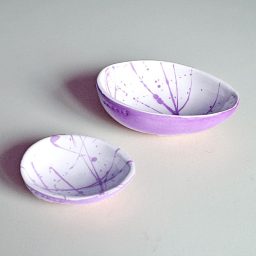 Κεραμικό μπωλάκι σε σχήμα αυγού λιλά