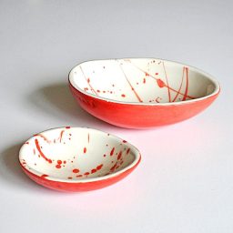 Κεραμικό μπωλάκι σε σχήμα αυγού κόκκινο