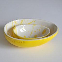 Κεραμικό μπωλάκι σε σχήμα αυγού κίτρινο