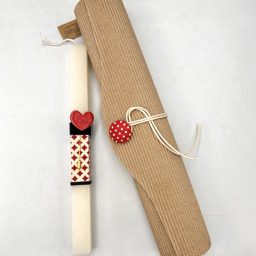 Λαμπάδα με καρφίτσα καρδιά