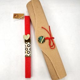 Λαμπάδα με καρφίτσα καρδιά