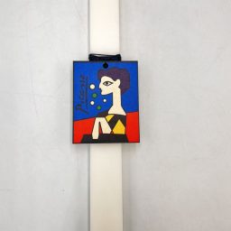 Λαμπάδα με ξύλινο διακοσμητικό καδράκι Picasso