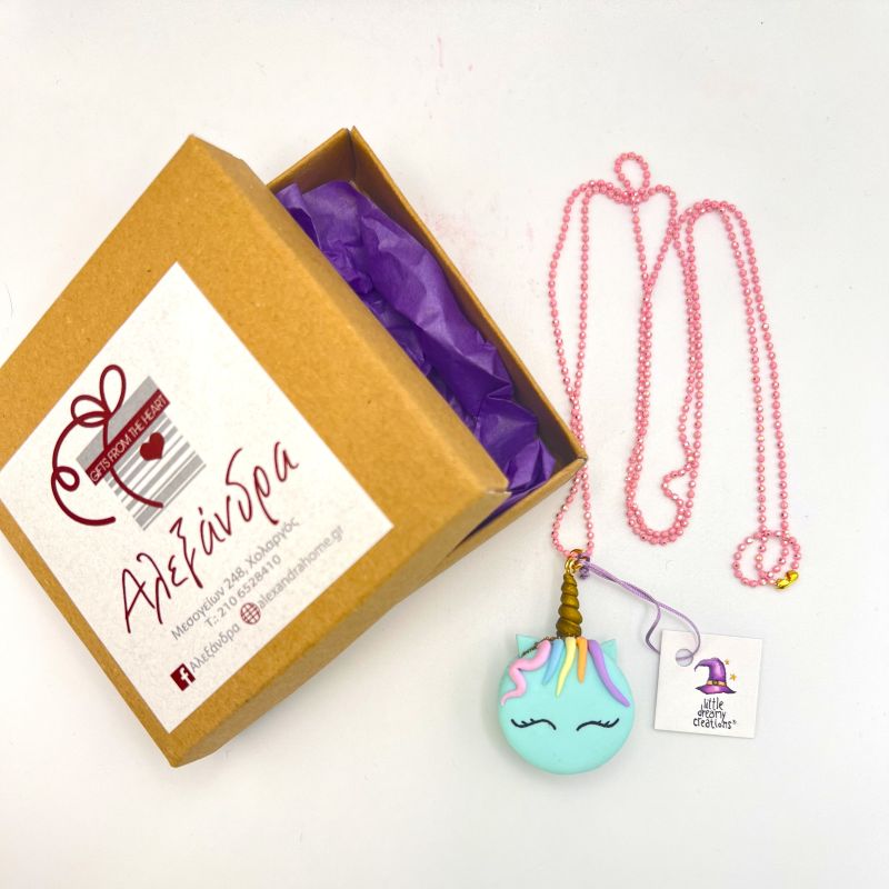 Κολιέ unicorn macaron βεραμάν - Image 2