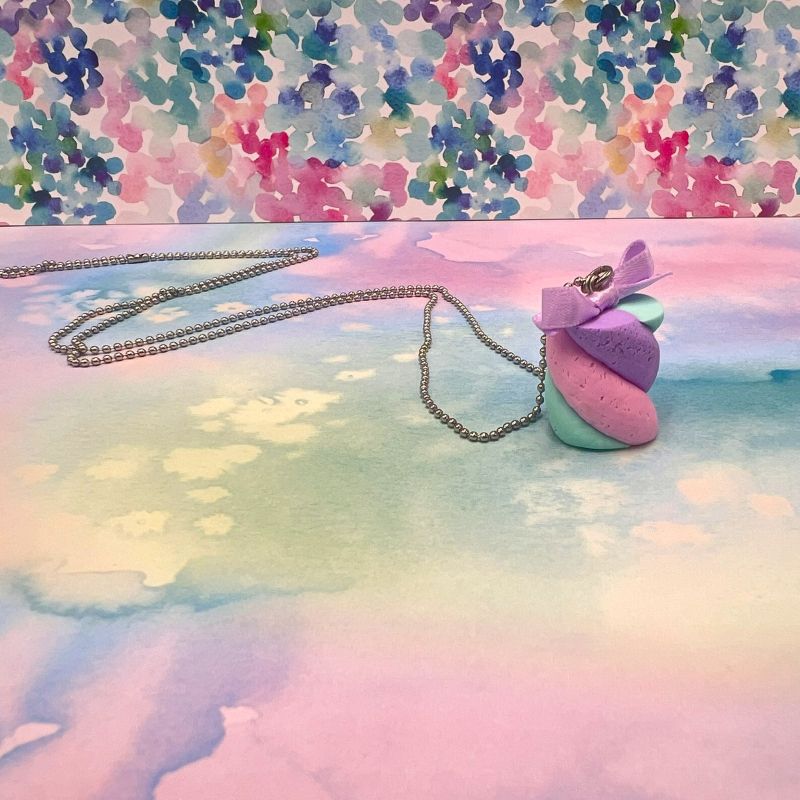 Κολιέ marshmallow λιλά - Image 2